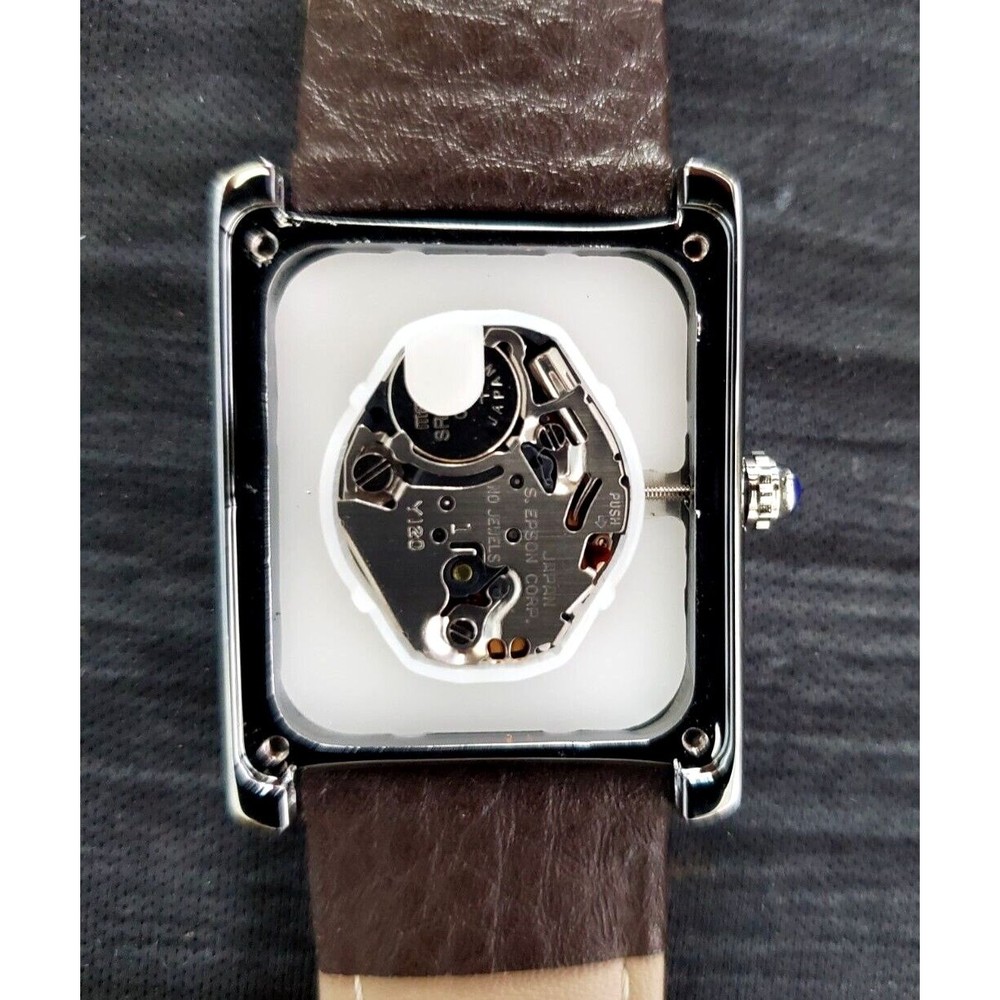 Pierre Lucerne 1888 Must Tank Style Mens Dress Watch Swiss Inspired Brown Band - Picture 16 of 16